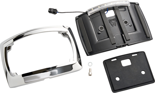 Ciro Curved LED Chrome License Plate Frame for 2023-2025 Harley Touring M8 40500