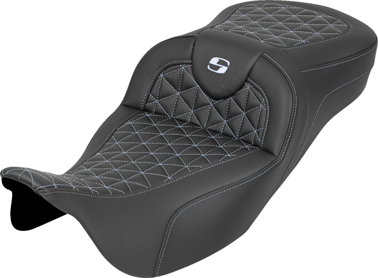 Saddlemen Roadsofa Silver Tri Gripper Extended Seat for 2008-2024 Harley Touring