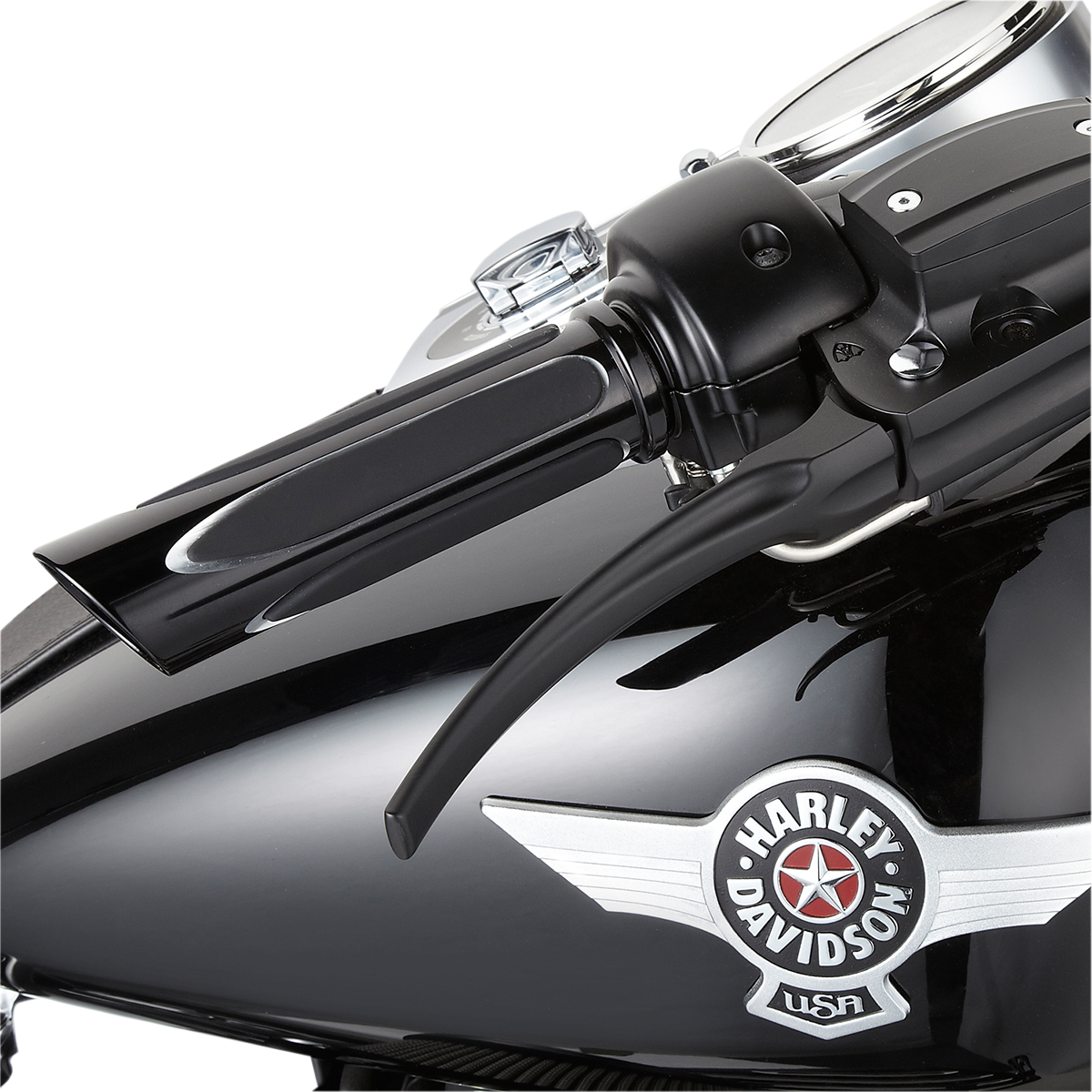 Arlen Ness Black Comfort Deep Cut Hand Grips Cable for 1980-2022 Harley Davidson