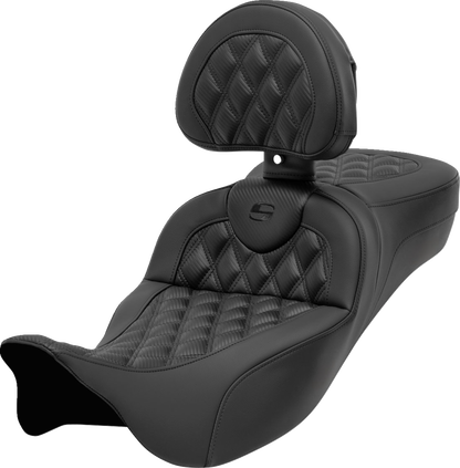 Saddlemen Roadsofa Carbon Lattice Extended Seat & Backrest 08-24 Harley Touring