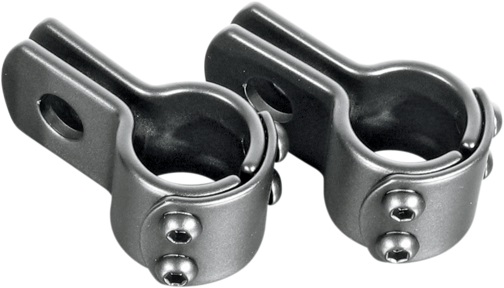 Rivco Black Universal 1-1/4" Clamp on Highway Bar Engine Guard Peg Mounts