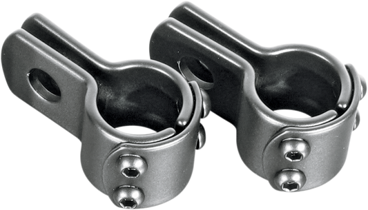 Rivco Black Universal 1-1/4" Clamp on Highway Bar Engine Guard Peg Mounts