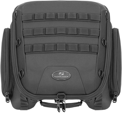 Saddlemen Black Textile Tactical Tunnel Cruiser Tail Bag for Harley Touring