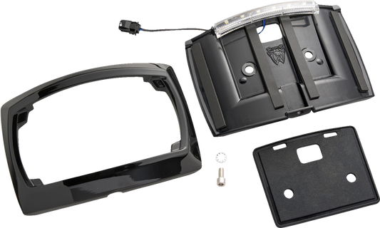 Ciro Curved LED Black License Plate Frame for 2023-2025 Harley Touring M8 40520