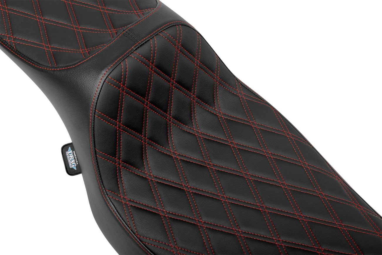 Drag Specialties Predator III Red Diamond Extended Seat for 23-26 Harley Touring