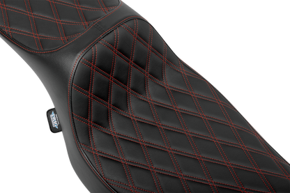 Drag Specialties Predator III Red Diamond Extended Seat for 23-26 Harley Touring