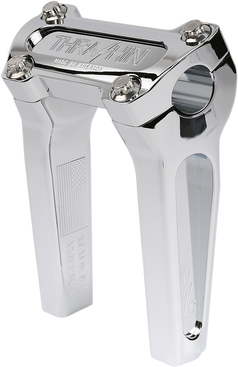 Thrashin Supply Chrome 6" Straight Motorcycle Handlebar Riser Kit for Harley
