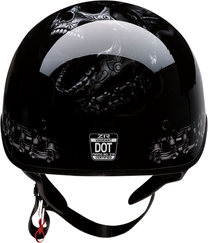 Z1R Vagrant Black FTW Unisex Adult Motorcycle Riding Street Racing Half Helmet