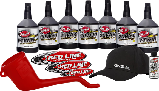 Red Line Synthetic 20W-60 Engine Primary Transmission Oil Change Kit for Harley