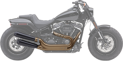 Cobra Black 4" Exhaust Mufflers for 2018-2022 Harley Softail Fat Bob