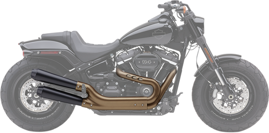 Cobra Black 4" Exhaust Mufflers for 2018-2022 Harley Softail Fat Bob