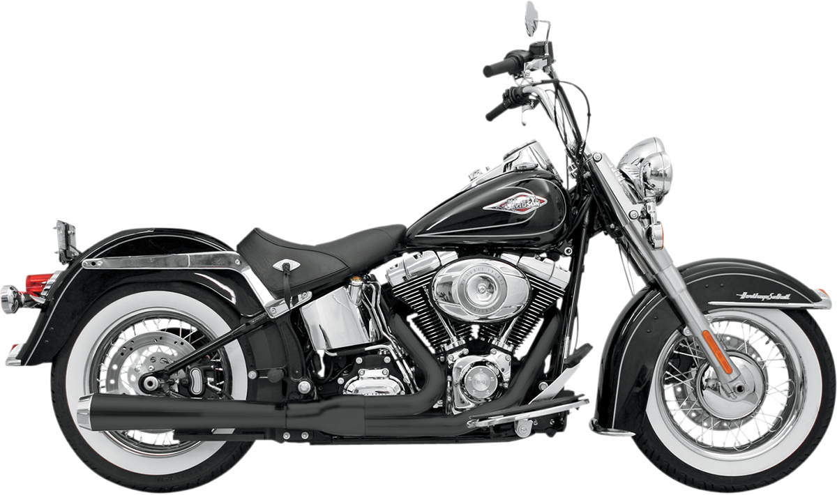 Bassani Black 2-1 Road Rage Long Exhaust for 86-17 Harley Softail FXS FLSTF FXST
