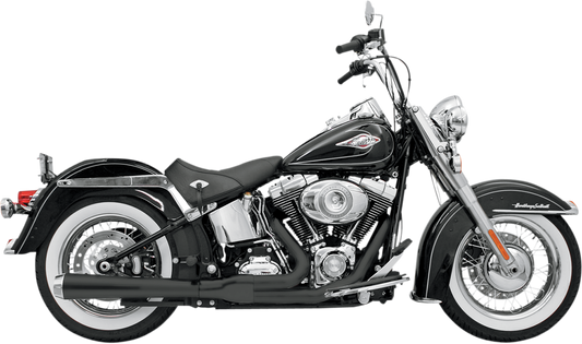 Bassani Black 2-1 Road Rage Long Exhaust for 86-17 Harley Softail FXS FLSTF FXST