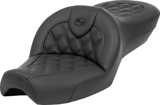 Saddlemen Roadsofa Black Lattice Stitch Seat for 1979-2003 Harley Sportster 1200 883