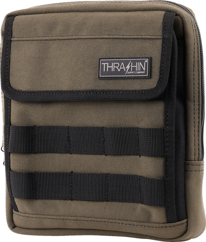 Thrashin Supply Green Motorcycle Handlebar Storage Bag Slim for Harley THB-0031