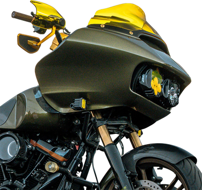 Klock Werks Flare Yellow Hand Guards fits 2002-2025 Harley Hydraulic Clutch