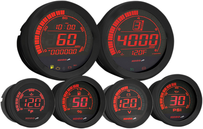 Koso Black 6-Piece Fairing Digital Gauge Set 2004-2013 Harley Touring Models
