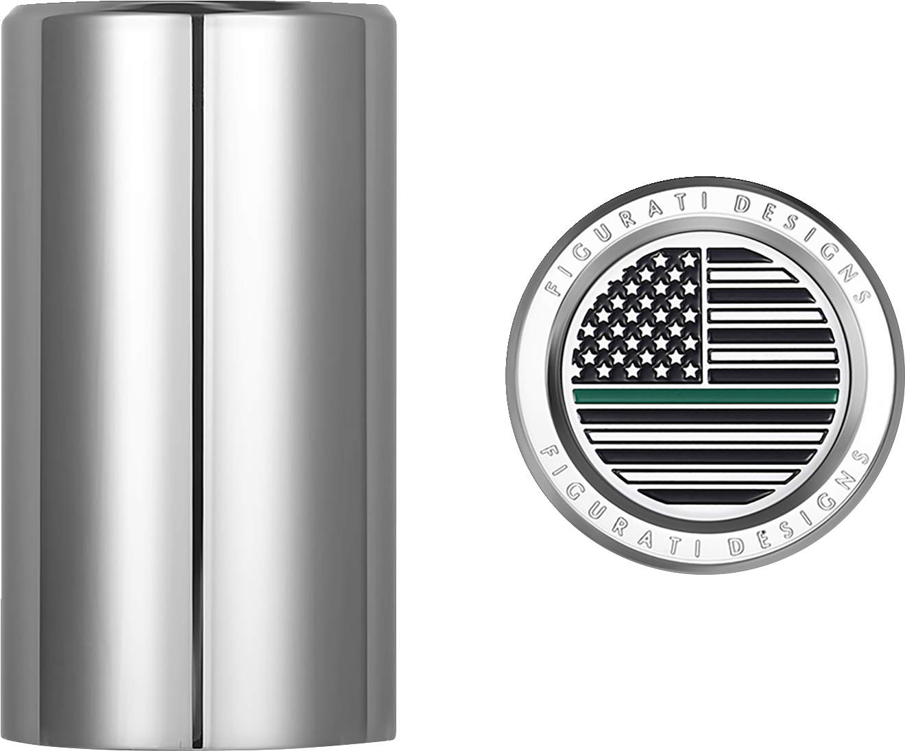 Figurati Green Line USA Flag Long Magnetic Docking Hardware Covers for Harley