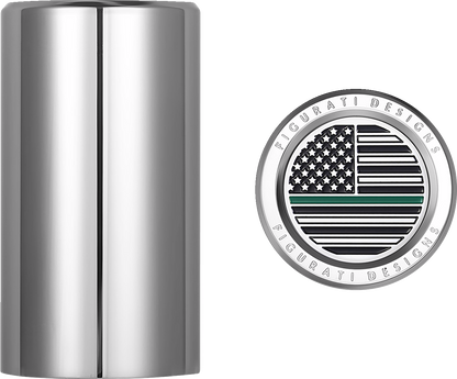 Figurati Green Line USA Flag Long Magnetic Docking Hardware Covers for Harley