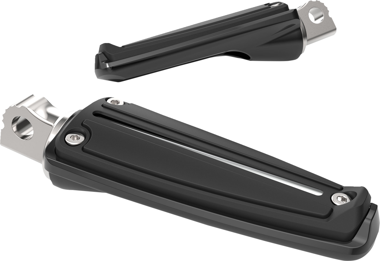 Ciro Black Rail Driver Passenger Universal Male-Mount Motorcycle Foot Pegs 61022