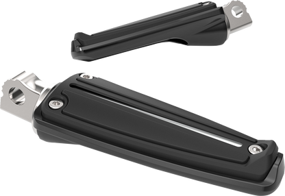 Ciro Black Rail Driver Passenger Universal Male-Mount Motorcycle Foot Pegs 61022