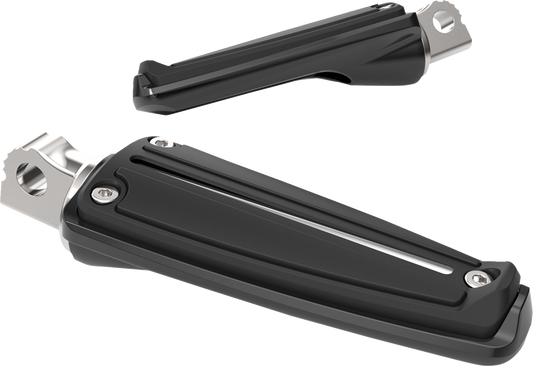 Ciro Black Rail Driver Passenger Universal Male-Mount Motorcycle Foot Pegs 61022