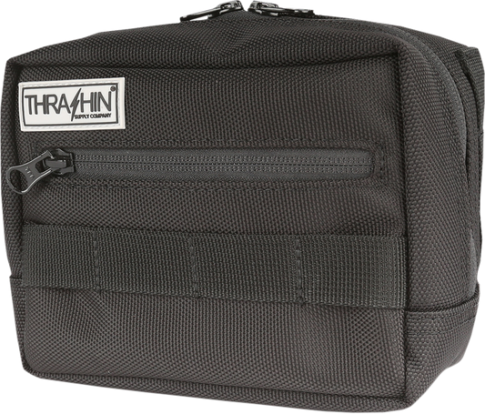 Thrashin Black Molle Webbing Motorcycle Front Handlebar Rear Sissybar Bag Plus