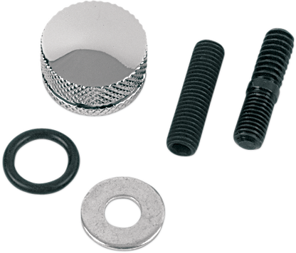 Drag Specialties Chrome Knurled 1/4"-28 stud 1/4"-20 Seat Mount Kit for Harley