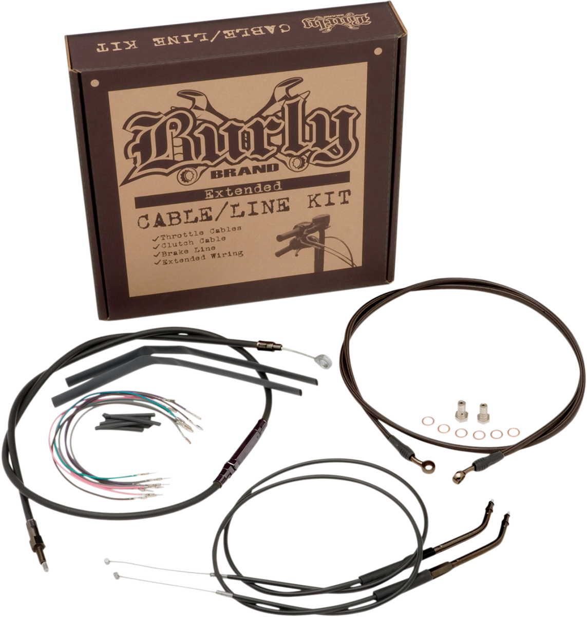 Burly Brand 16" Ape Hanger Handlebar Cable Kit 1998-2005 Harley Dyna Models