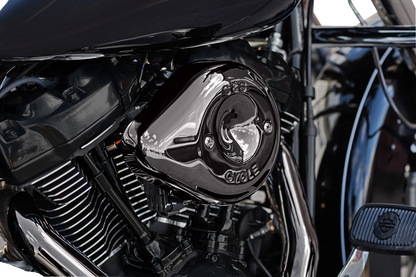 S&S Stealth Teardrop Lava Chrome Replacement Air Cleaner Cover 2017-23 Harley M8