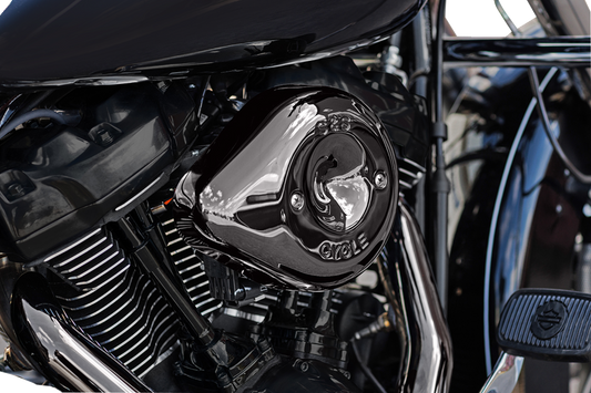S&S Stealth Teardrop Lava Chrome Replacement Air Cleaner Cover 2017-23 Harley M8