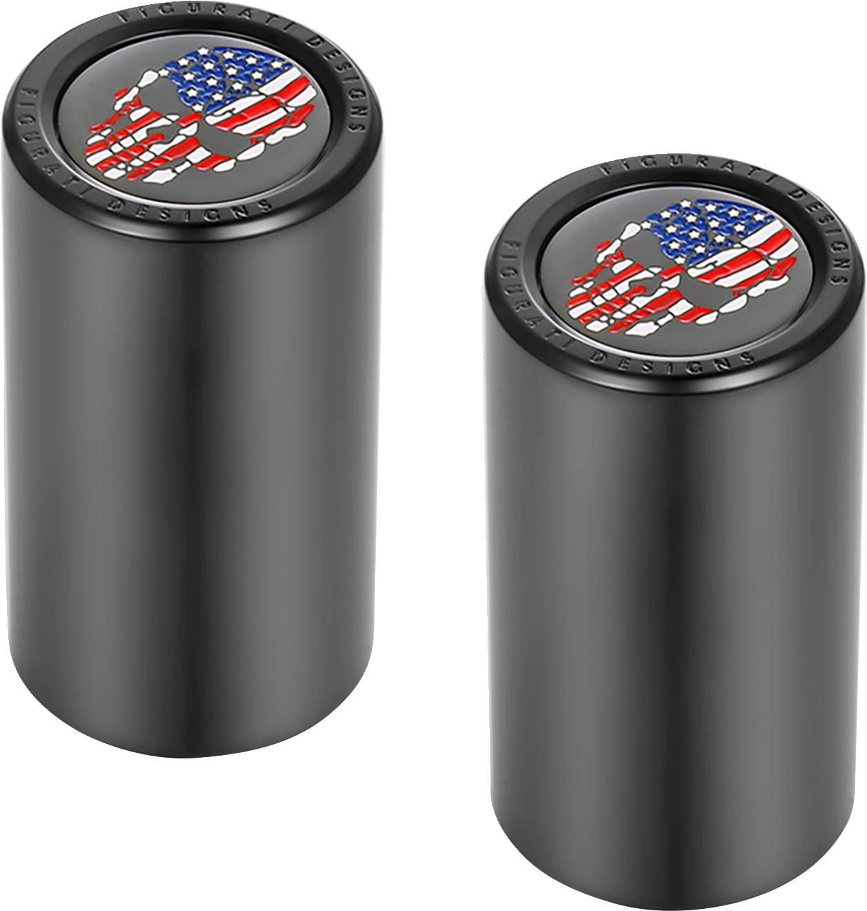 Figurati Skull USA Flag Black Long Magnetic Docking Hardware Covers for Harley