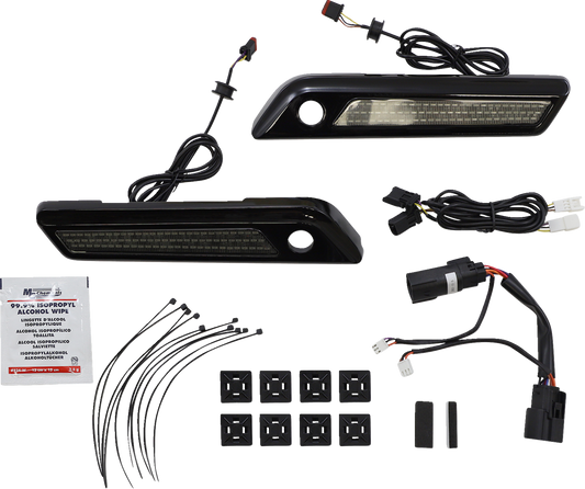 Custom Dynamics LED Black Saddlebag Latch Lights fits 2014-2023 Harley Touring