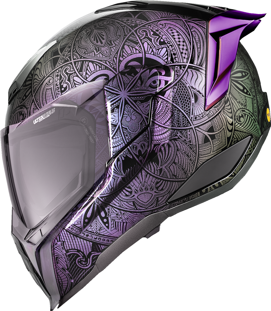 Icon Ultraflite Opal Mandala Purple MIPS Full Face Adult Motorcycle Helmet