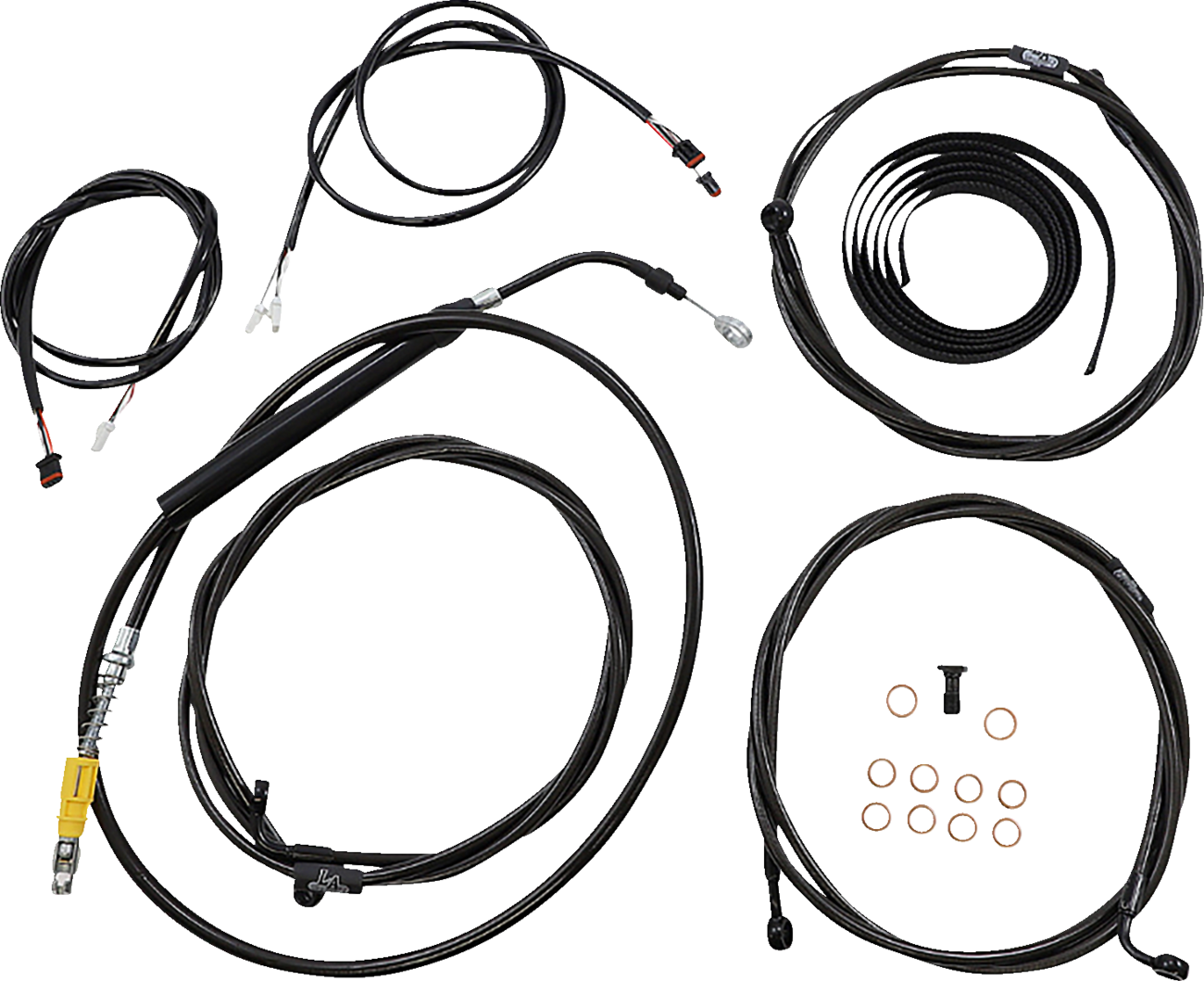 La Choppers 18"-20" Ape Hanger Plug/Play Black Cable Kit 21-23 Harley Road Glide