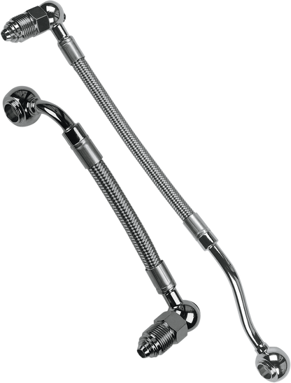 Goodridge Chrome Braided EFI Fuel Gas Line Kit for 1995-1998 Harley Touring