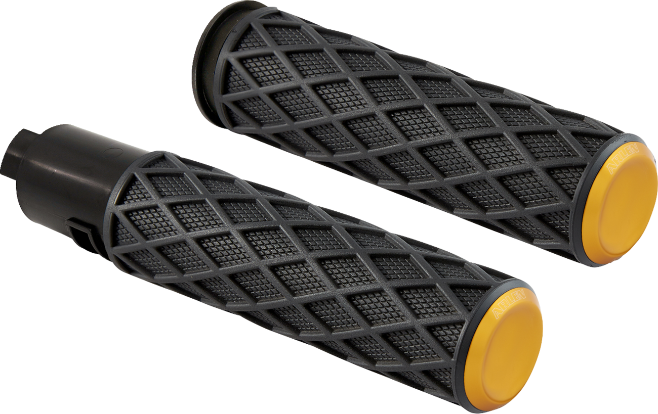 Arlen Ness Diamond Gold TBW Handlebar Hand Grips for 2023-2024 Harley Touring