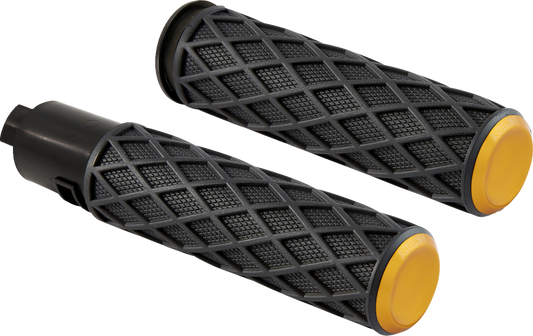 Arlen Ness Diamond Gold TBW Handlebar Hand Grips for 2023-2024 Harley Touring