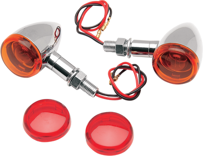 Drag Specialties Chrome Mini Deuce Motorcycle Marker Turn Signal Lights