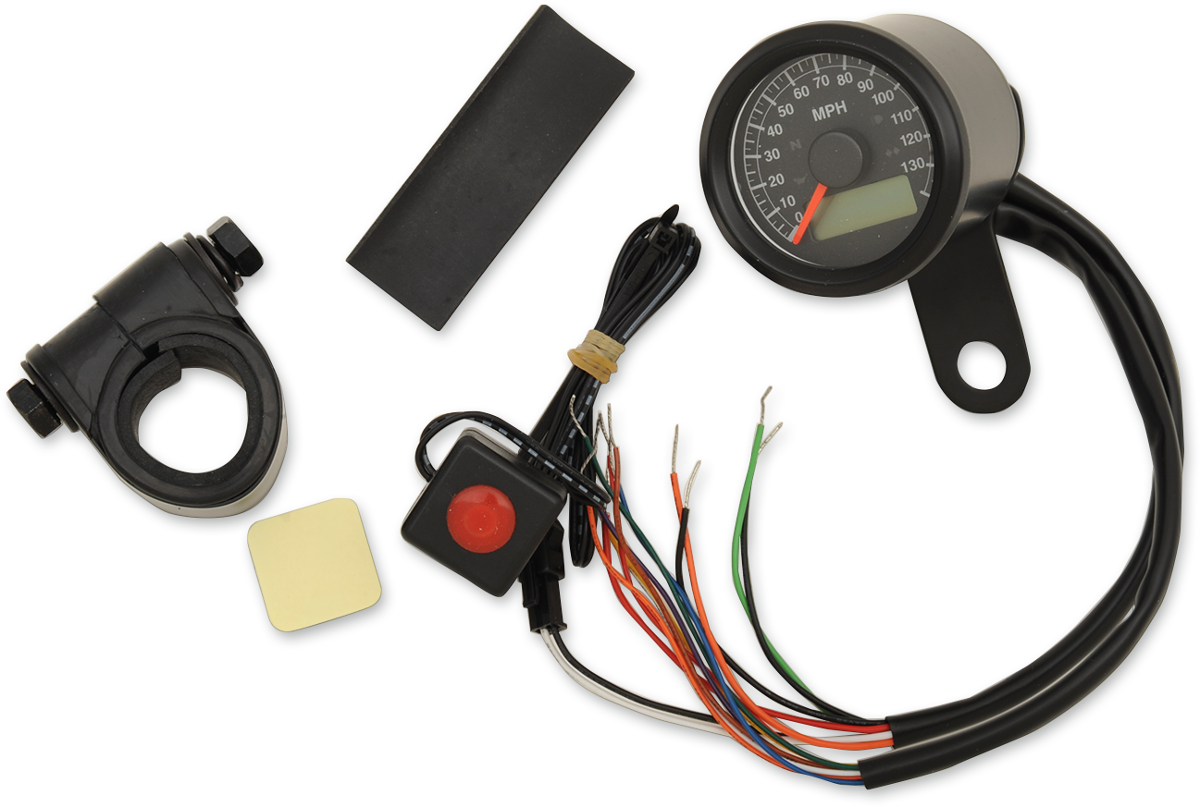 Drag Specialties Black Electronic MPH 1 7/8" Speedometer fits Harley Davidson