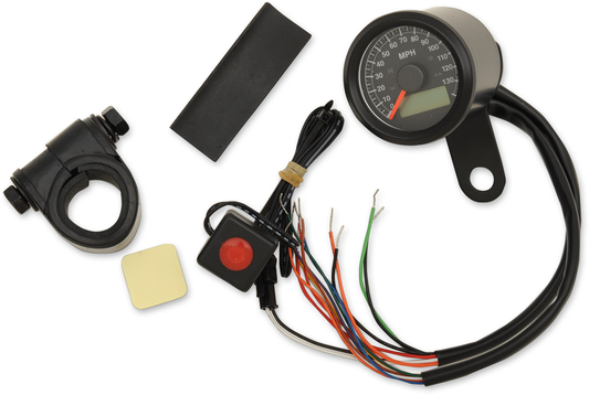 Drag Specialties Black Electronic MPH 1 7/8" Speedometer fits Harley Davidson