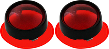Custom Dynamics Red Lens Bullet Bezel Black Turn Signal Adapters for Harley