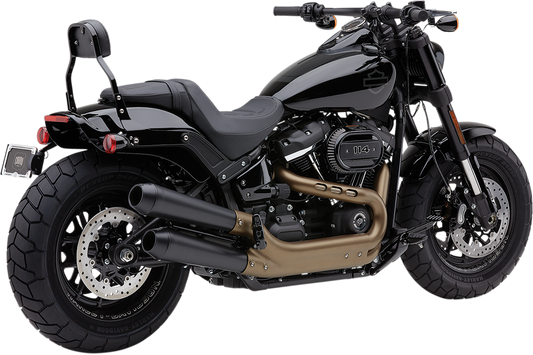 Cobra Black 4" Exhaust Mufflers for 2018-2022 Harley Softail Fat Bob
