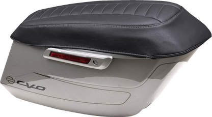 Mustang Deluxe Gray Stitch Saddlebag Lid Covers for 2023-2024 Harley Touring
