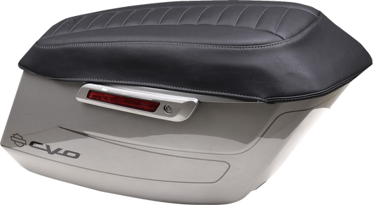 Mustang Deluxe Gray Stitch Saddlebag Lid Covers for 2023-2024 Harley Touring