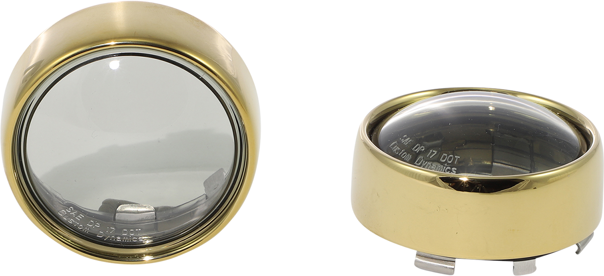 Custom Dynamics ProBeam Gold Bullet Turn Signals Bezels 2000-2024 Harley Softail