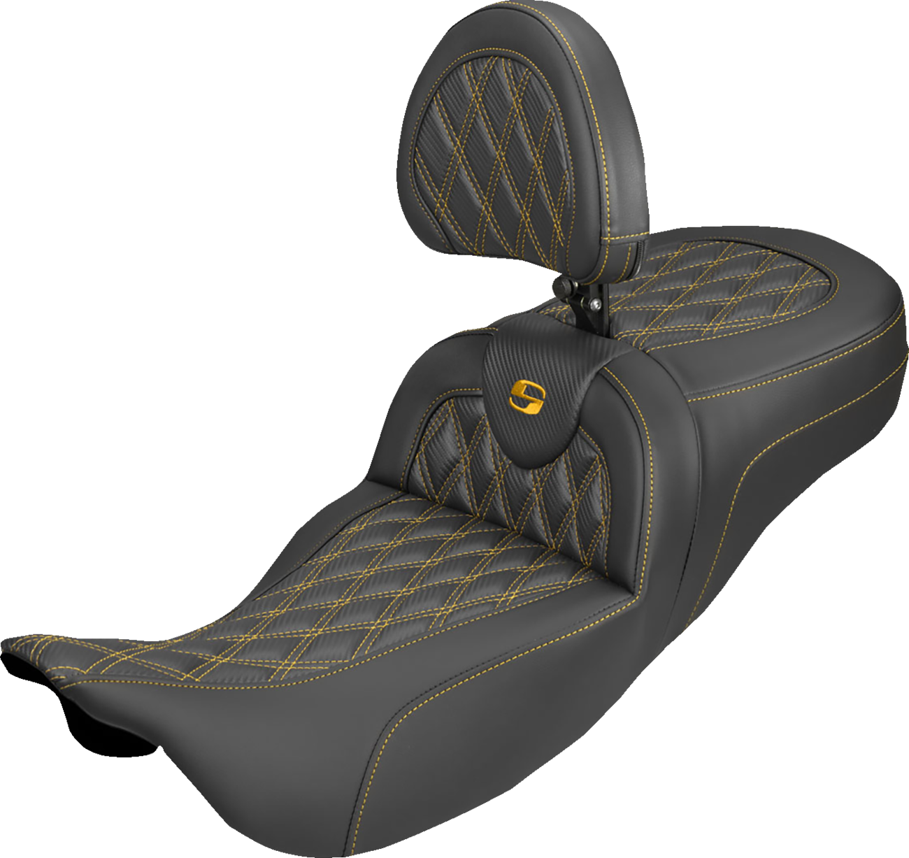 Saddlemen Roadsofa Gold Lattice Extended Seat & Backrest 2008-25 Harley Touring
