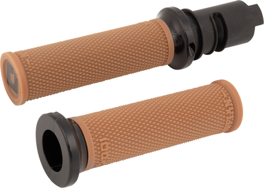 Odi Ruffian Lock-On 1" Brown Knurled Handlebar Grips for 2023-26 Harley Touring