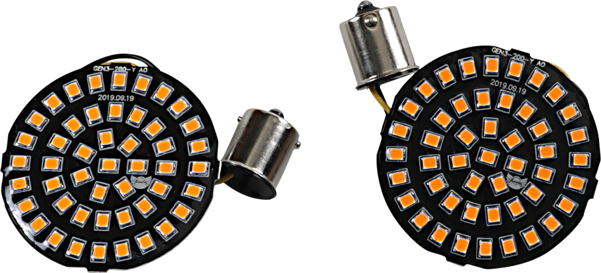 Drag Specialties 1156 Amber LED Bullet Turn Signal Inserts 00-17 Harley Touring