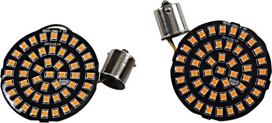 Drag Specialties 1156 Amber LED Bullet Turn Signal Inserts 00-17 Harley Touring